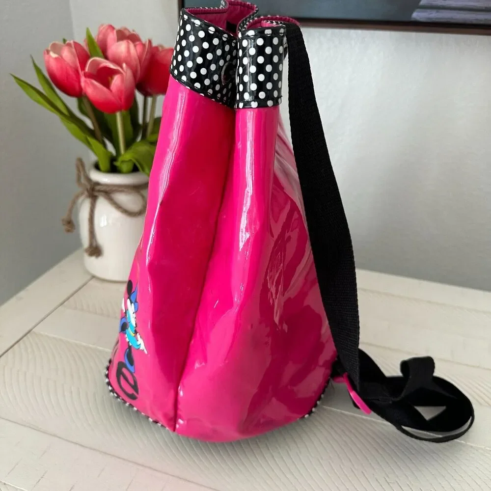 Vintage‎ 90s Pyramid Disney Duffle Drawstring Hot Pink Minnie Mouse Bag Vinyl